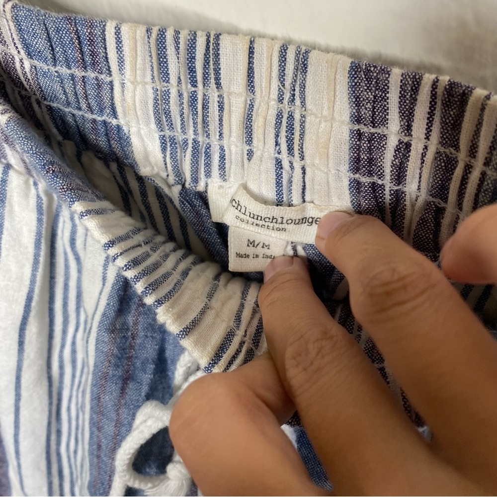 Beach lunch lounge linen capris flowy pants - Picture 7 of 10